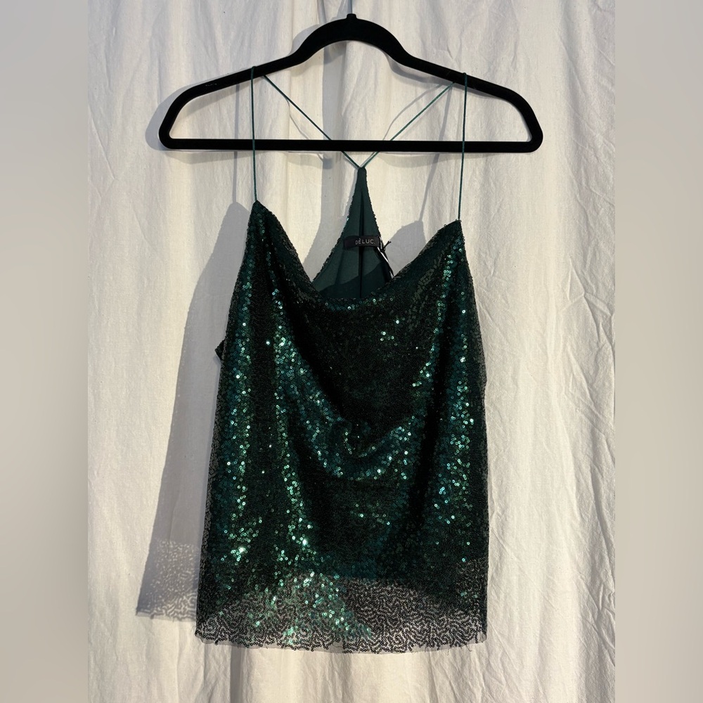 Deluc Emerald Sequin Camisole